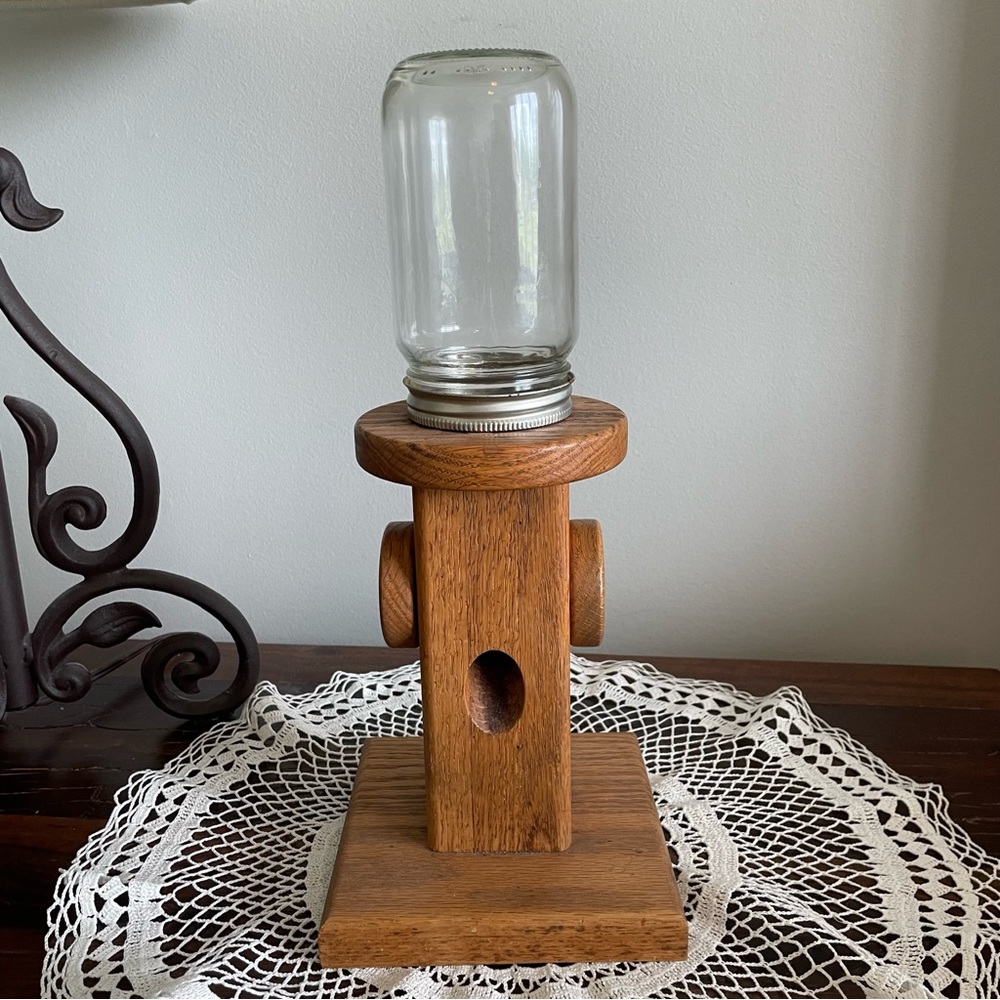 Tabletop Mini Candy or Nut Dispenser, Wooden Handmade Candy Dispenser, Nuts Jar
